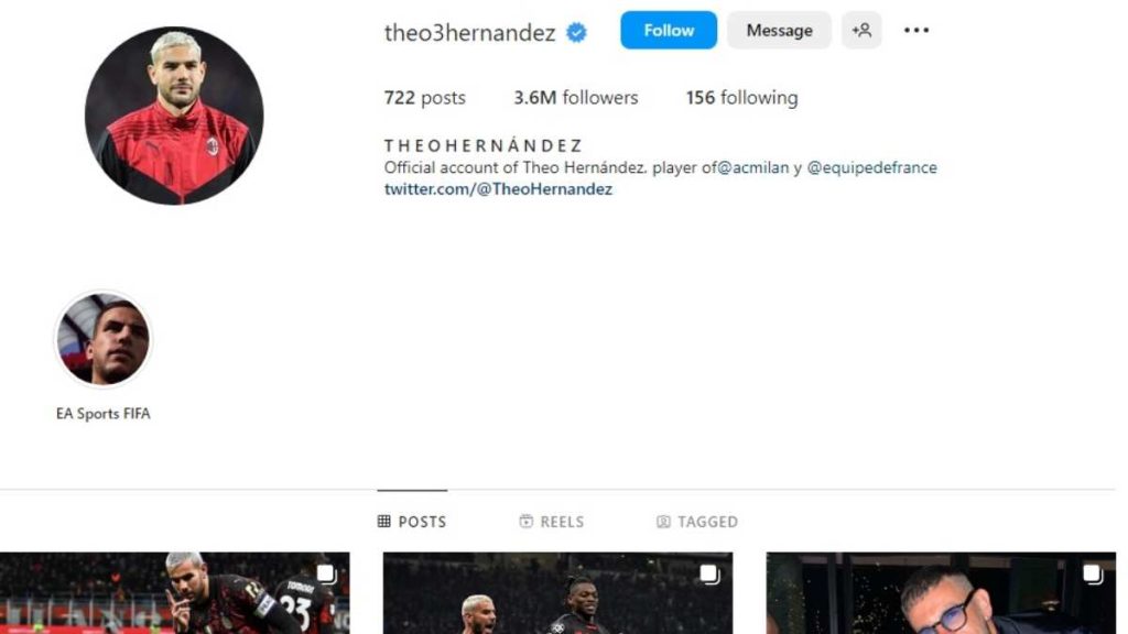 Theo Hernandez’s Social Media