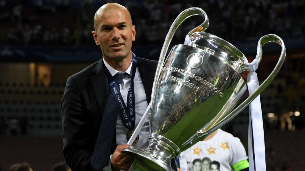 Managers with Most UCL Trophies Zinedine Zidane